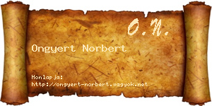 Ongyert Norbert névjegykártya